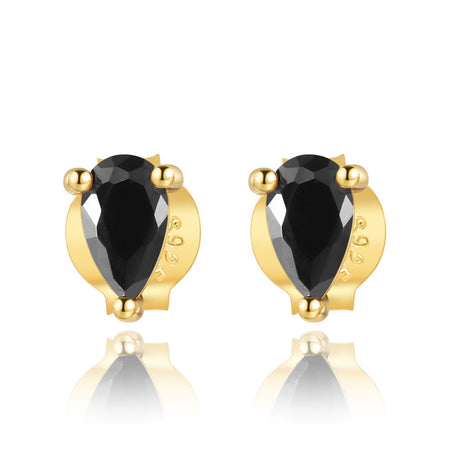 Boucles "Black Shine" ~ Argent Sterling