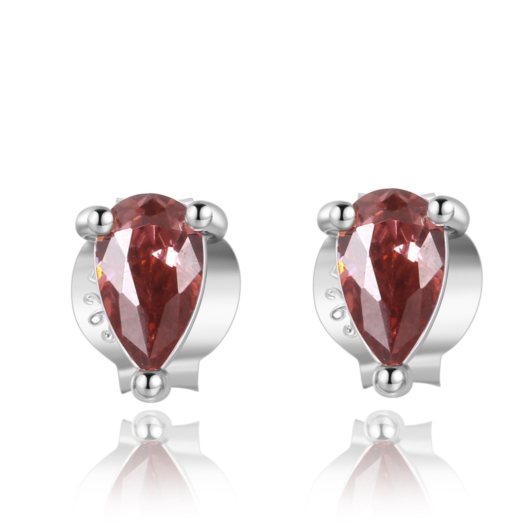 Boucles "Red Wine" ~ Argent Sterling