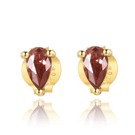 Boucles "Red Wine" ~ Argent Sterling