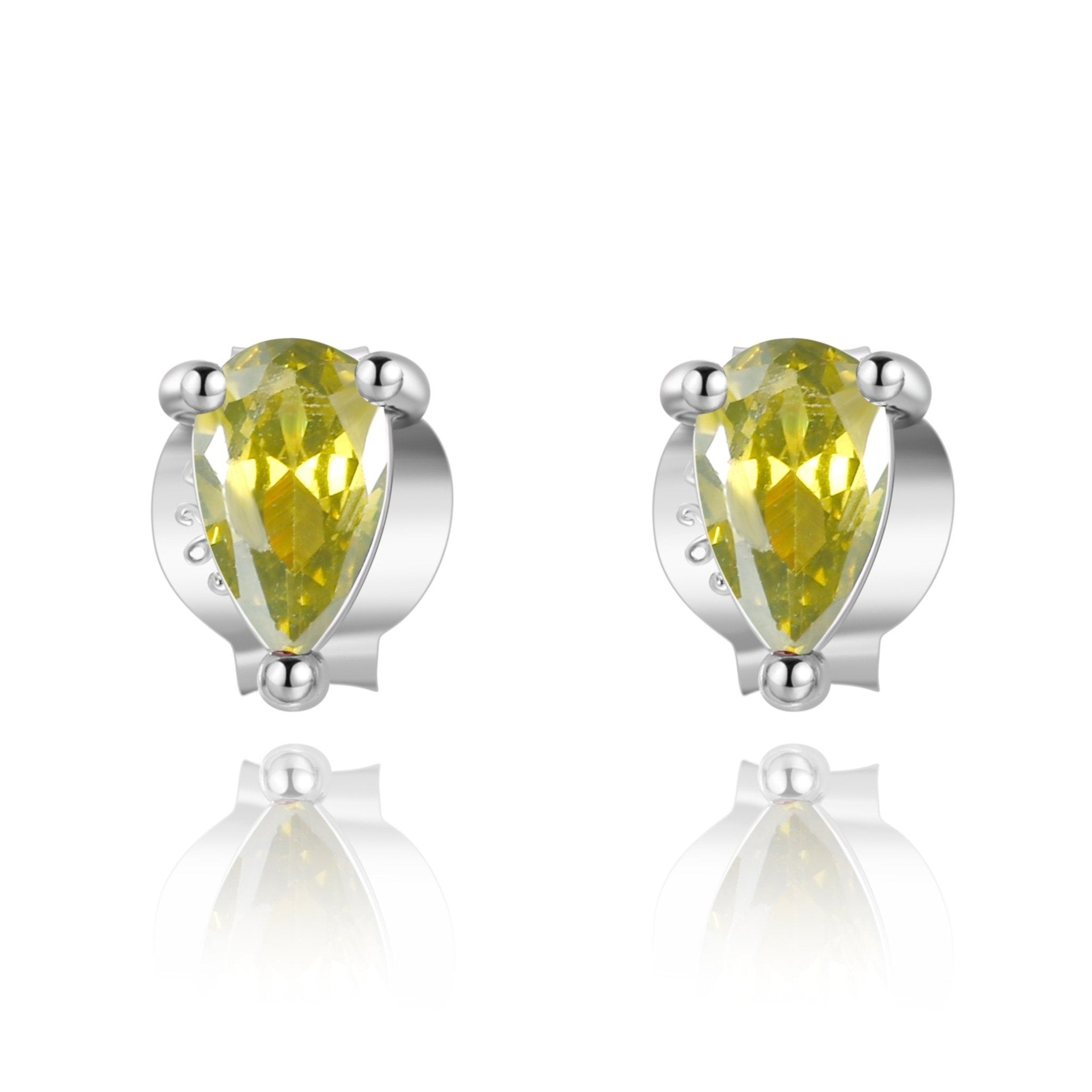 Boucles "Amber Glitter" ~ Argent Sterling