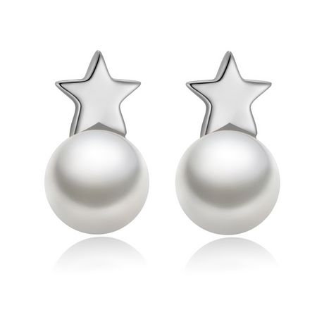 Boucles "Perle Cosmique" ~ Argent Sterling