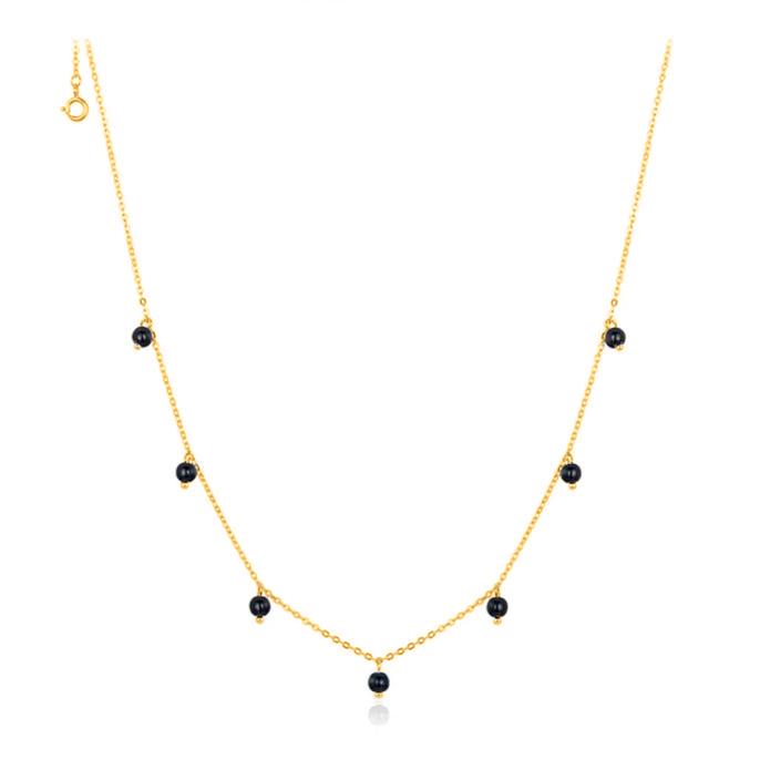 Collier "Perles Noires" ~ Argent Sterling