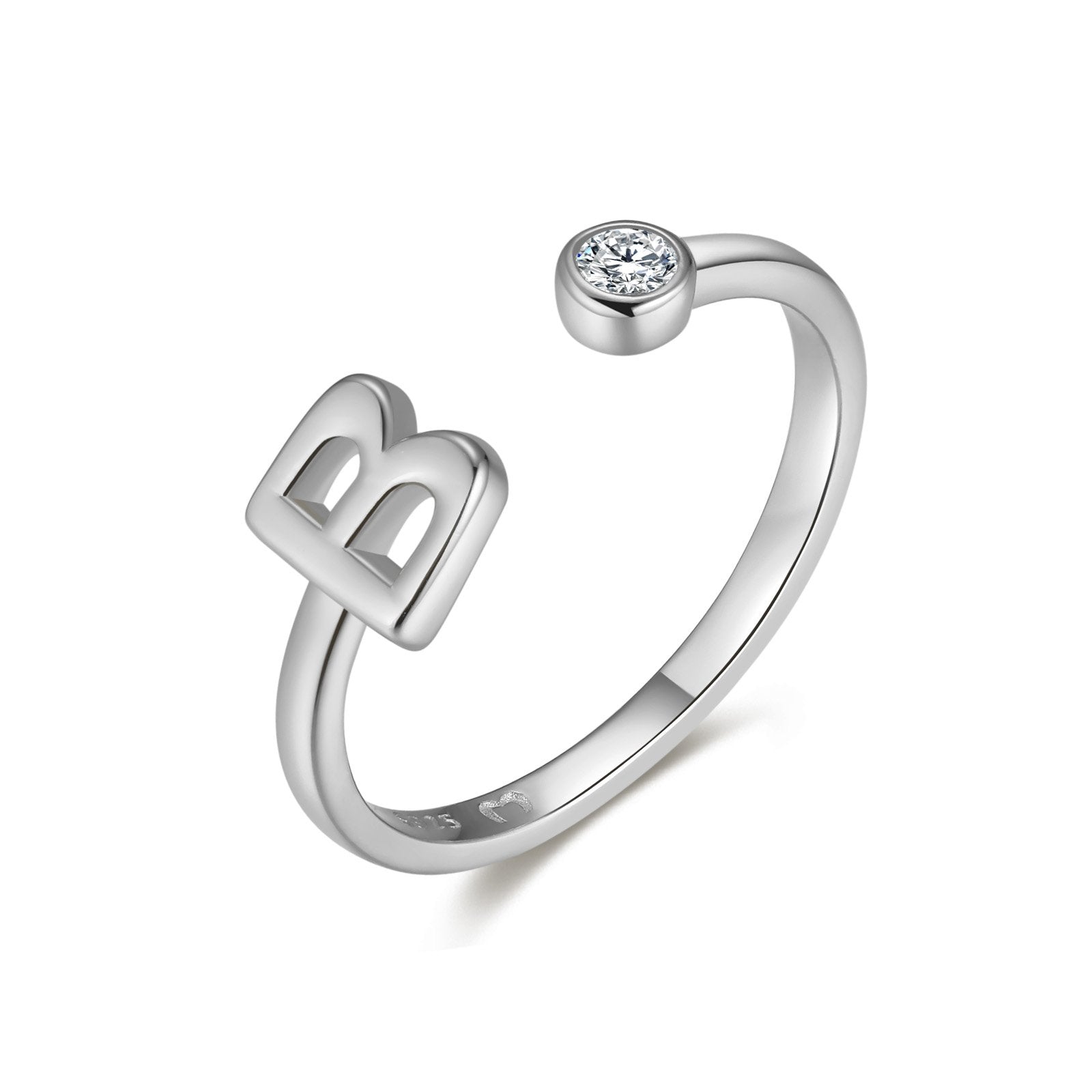 Bague "Top Lettre" ~ Argent Sterling