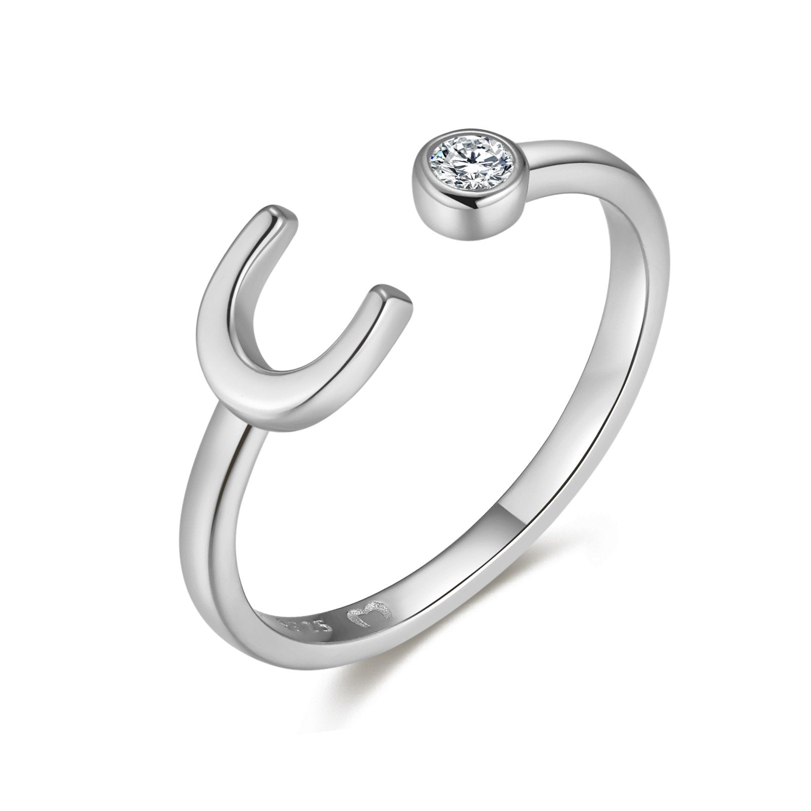 Bague "Top Lettre" ~ Argent Sterling