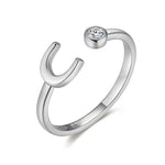 Charger l&#39;image dans la galerie, Bague &quot;Top Lettre&quot; ~ Argent Sterling
