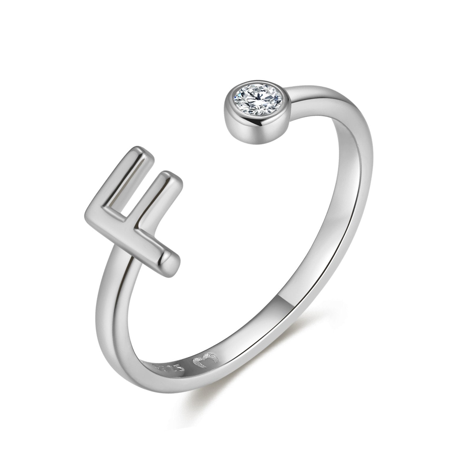 Bague "Top Lettre" ~ Argent Sterling