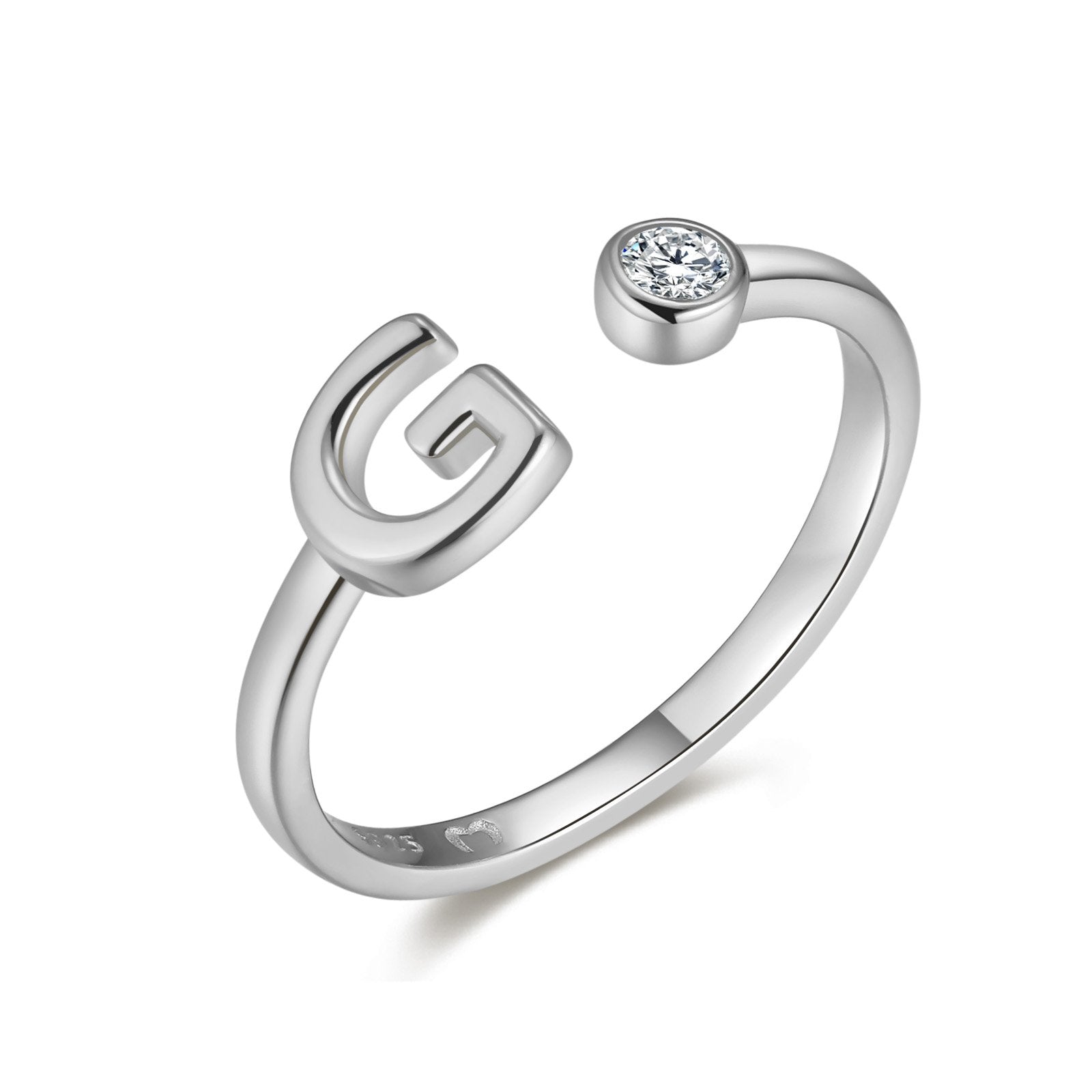 Bague "Top Lettre" ~ Argent Sterling