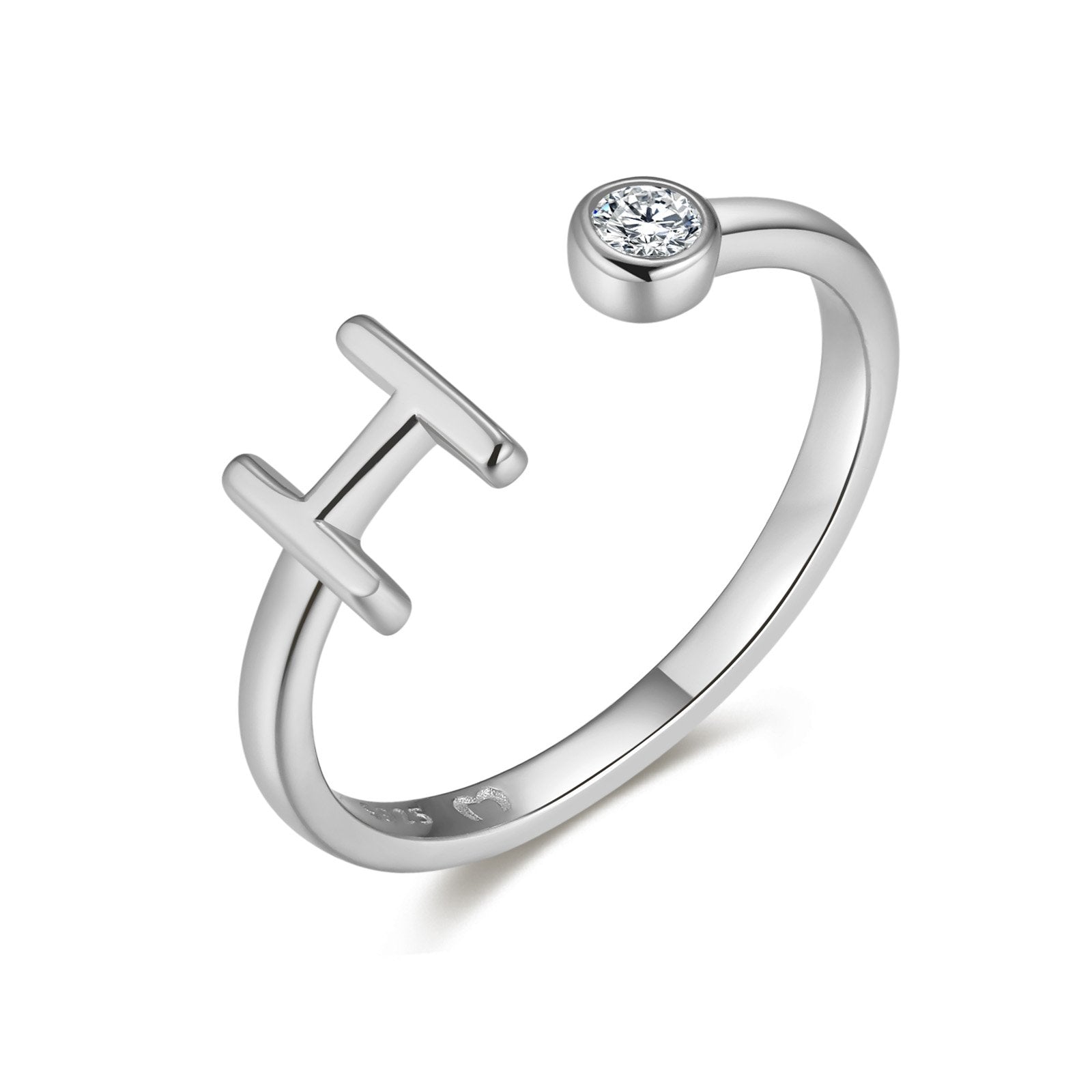 Bague "Top Lettre" ~ Argent Sterling