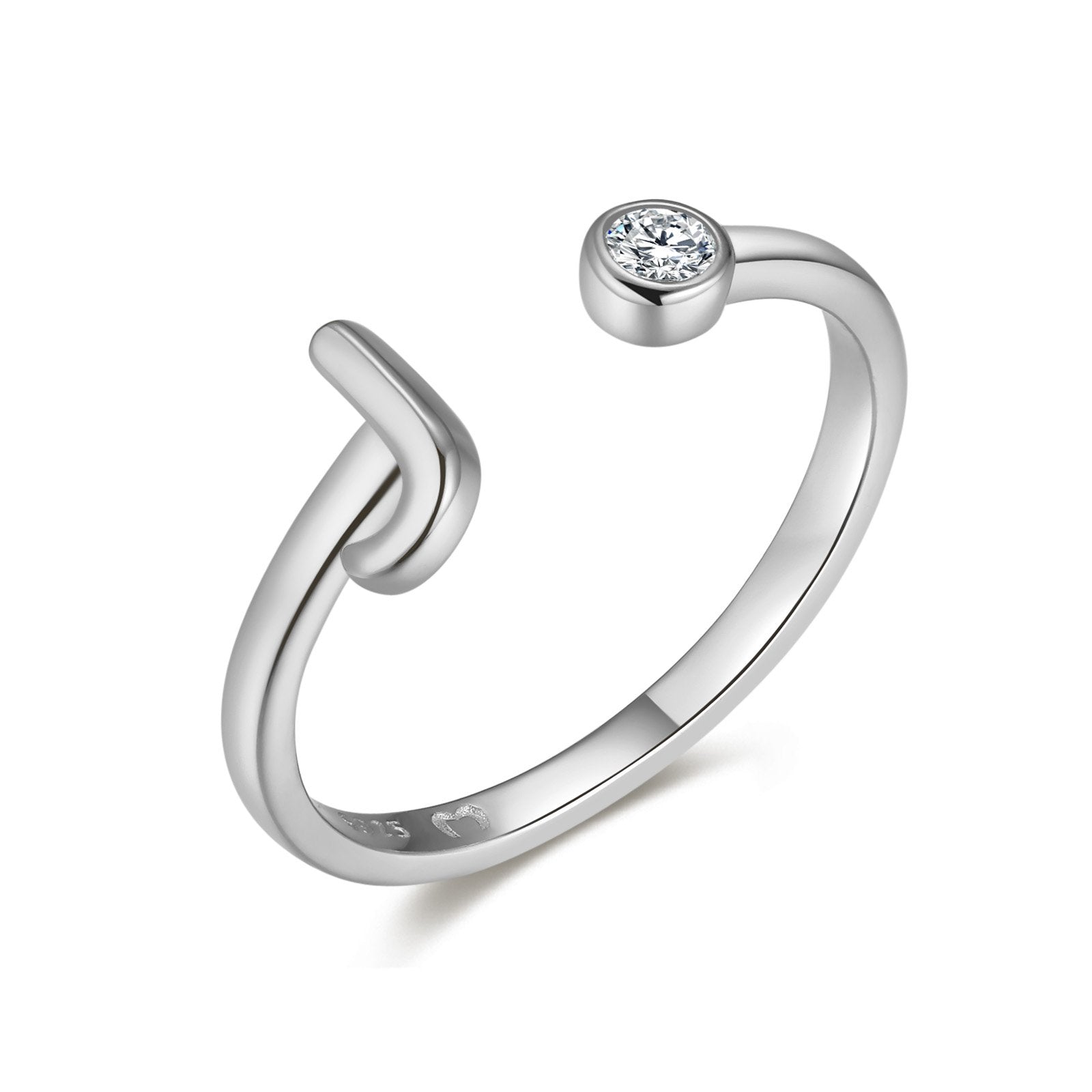Bague "Top Lettre" ~ Argent Sterling