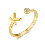 Charger l&#39;image dans la galerie, Bague &quot;Top Lettre&quot; ~ Argent Sterling

