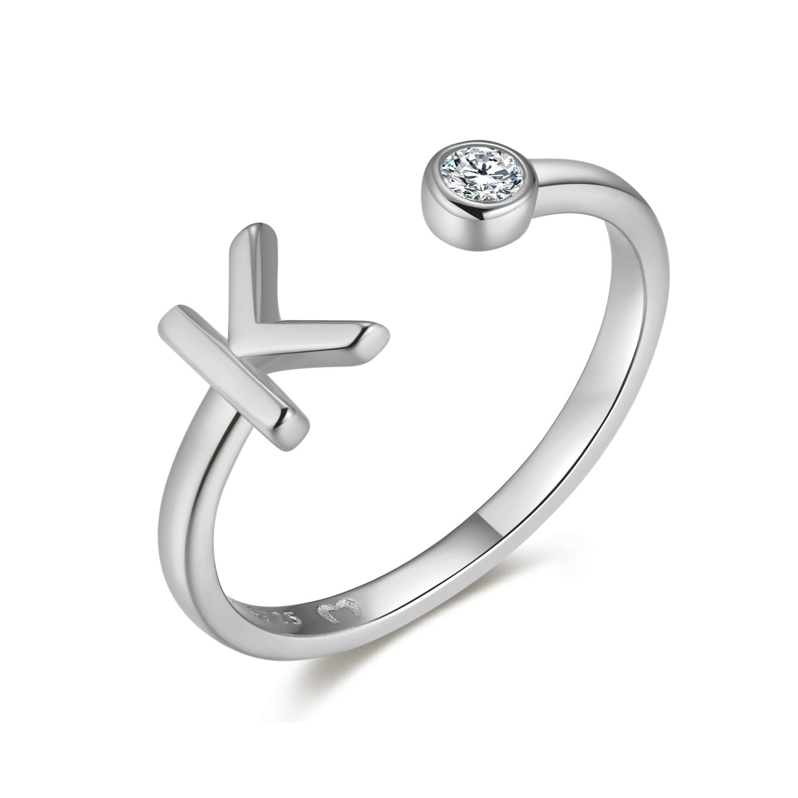Bague "Top Lettre" ~ Argent Sterling