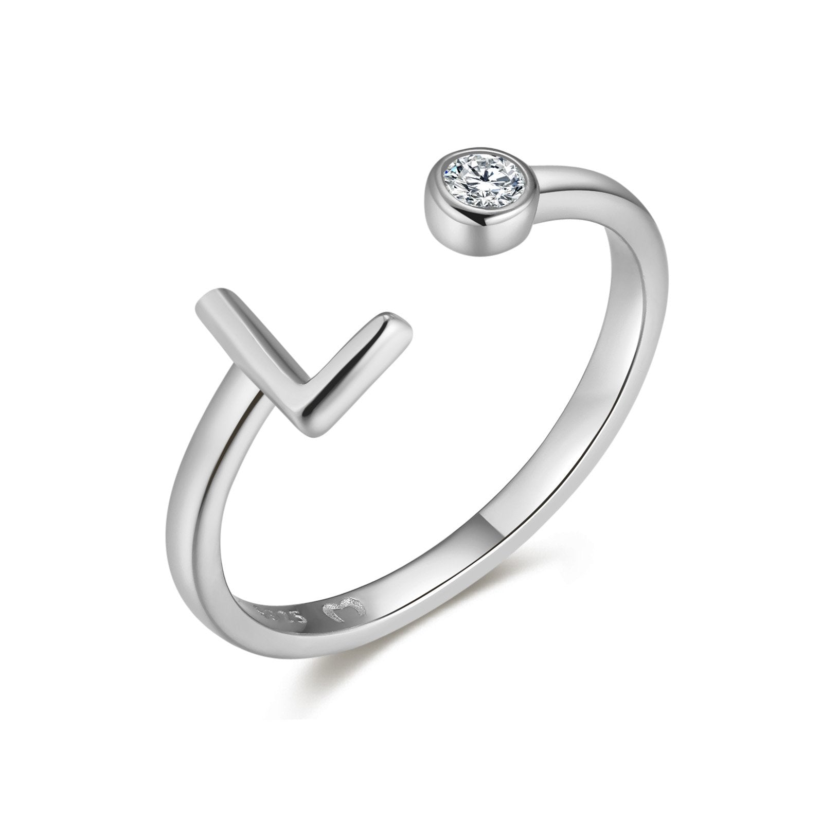Bague "Top Lettre" ~ Argent Sterling