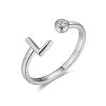 Charger l&#39;image dans la galerie, Bague &quot;Top Lettre&quot; ~ Argent Sterling
