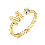Charger l&#39;image dans la galerie, Bague &quot;Top Lettre&quot; ~ Argent Sterling
