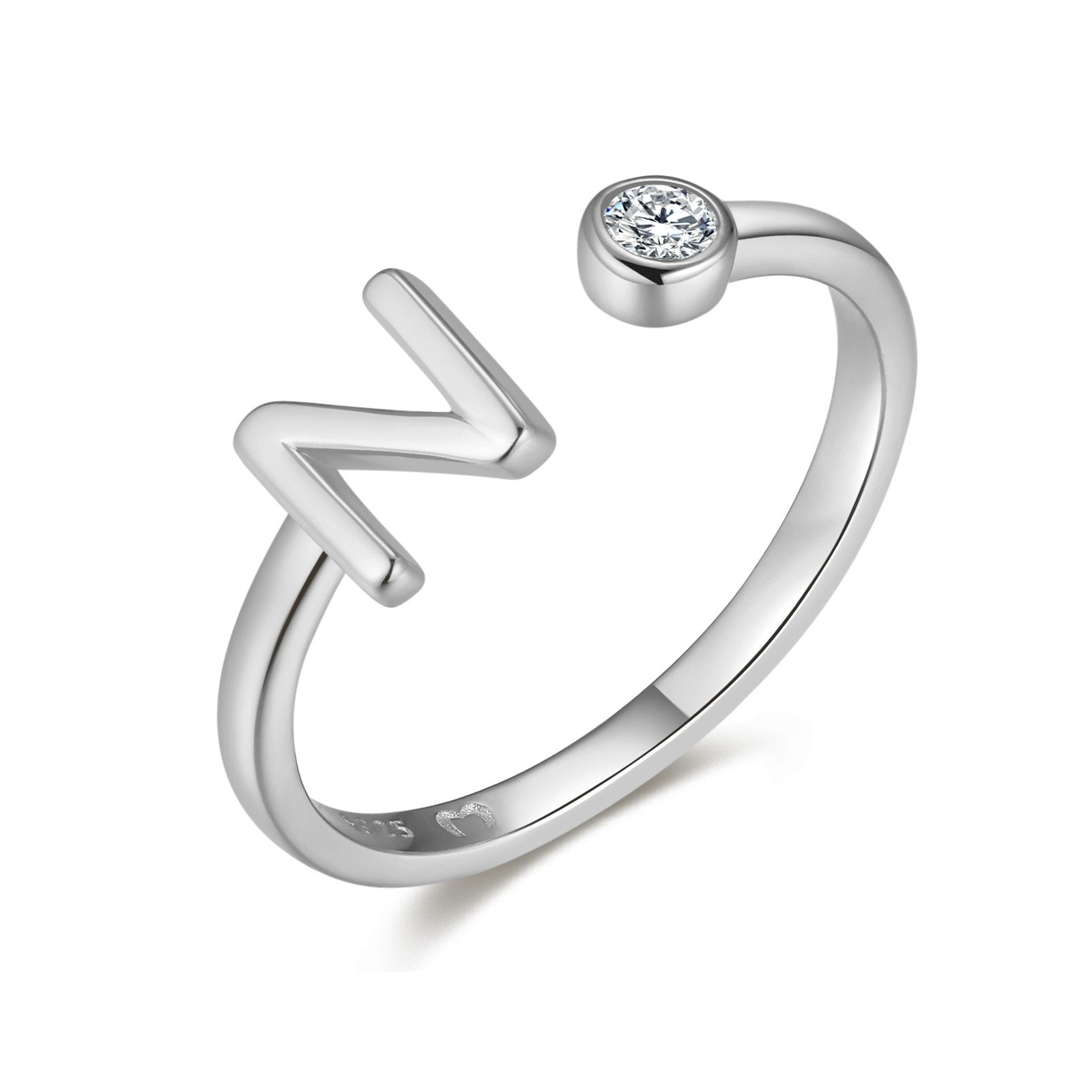 Bague "Top Lettre" ~ Argent Sterling