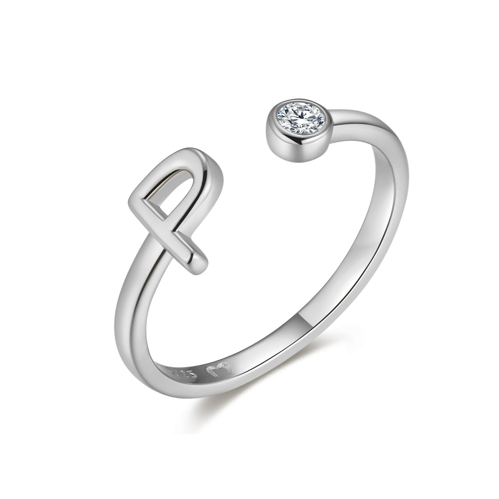 Bague "Top Lettre" ~ Argent Sterling