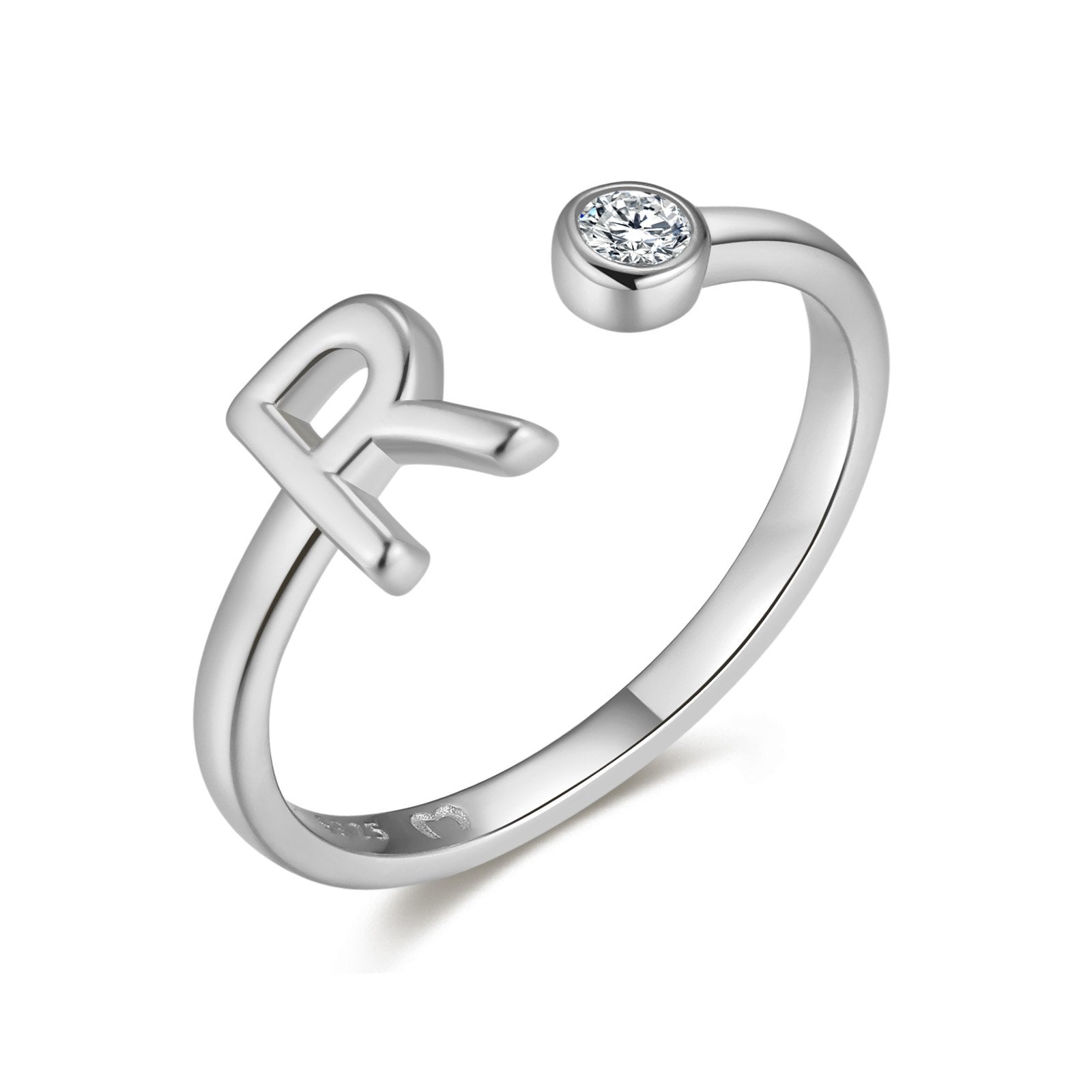 Bague "Top Lettre" ~ Argent Sterling
