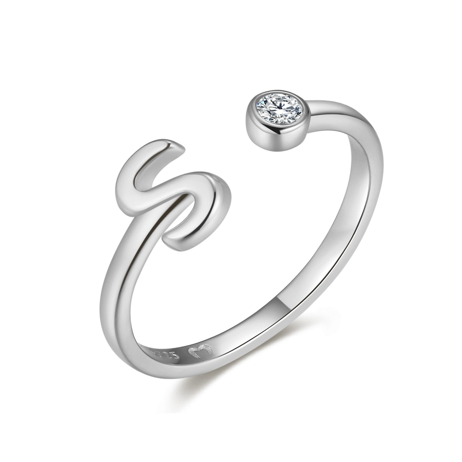 Bague "Top Lettre" ~ Argent Sterling