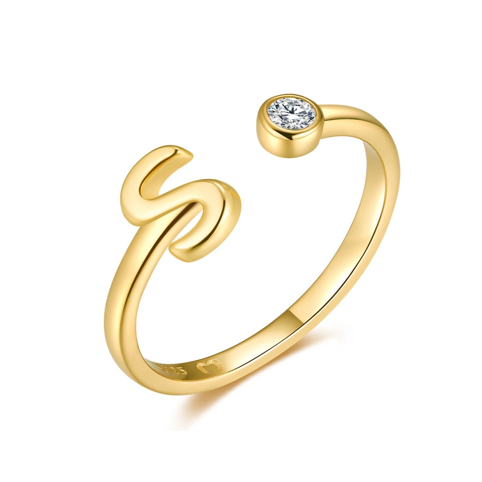 Bague "Top Lettre" ~ Argent Sterling