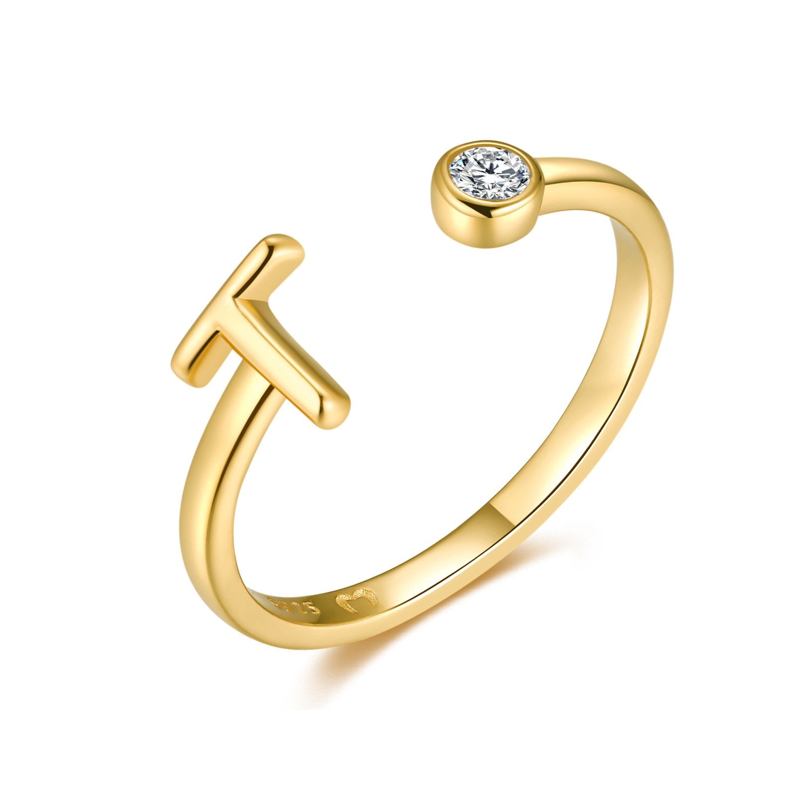 Bague "Top Lettre" ~ Argent Sterling