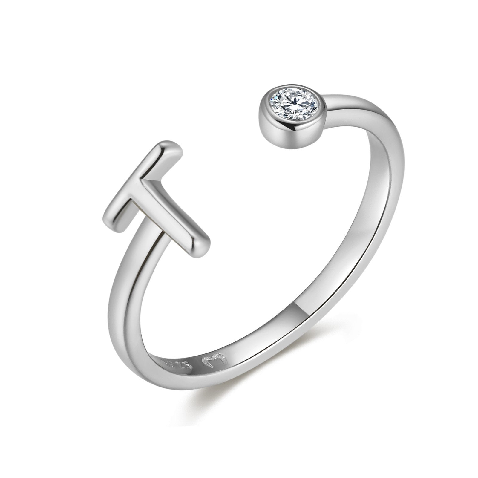 Bague "Top Lettre" ~ Argent Sterling