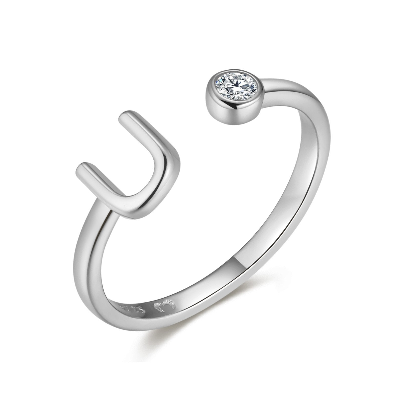 Bague "Top Lettre" ~ Argent Sterling