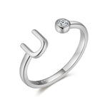 Charger l&#39;image dans la galerie, Bague &quot;Top Lettre&quot; ~ Argent Sterling
