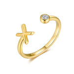 Charger l&#39;image dans la galerie, Bague &quot;Top Lettre&quot; ~ Argent Sterling
