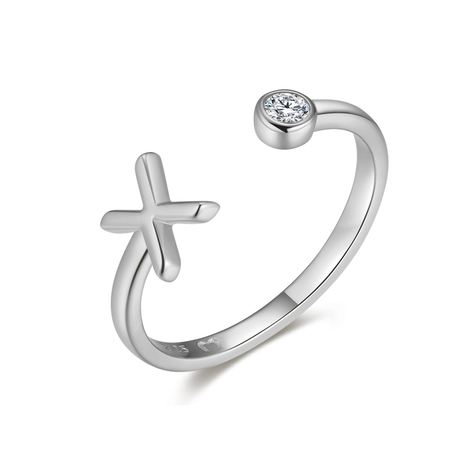 Bague "Top Lettre" ~ Argent Sterling