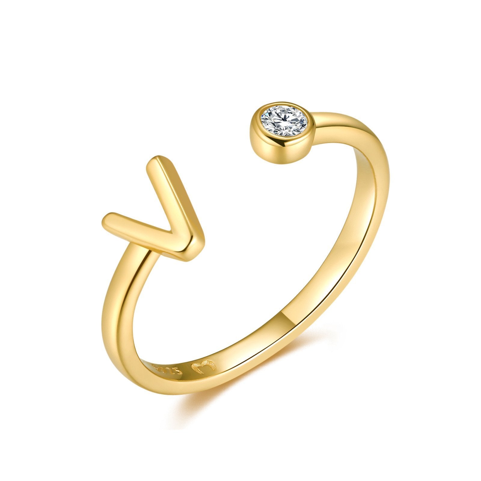 Bague "Top Lettre" ~ Argent Sterling