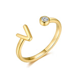 Charger l&#39;image dans la galerie, Bague &quot;Top Lettre&quot; ~ Argent Sterling
