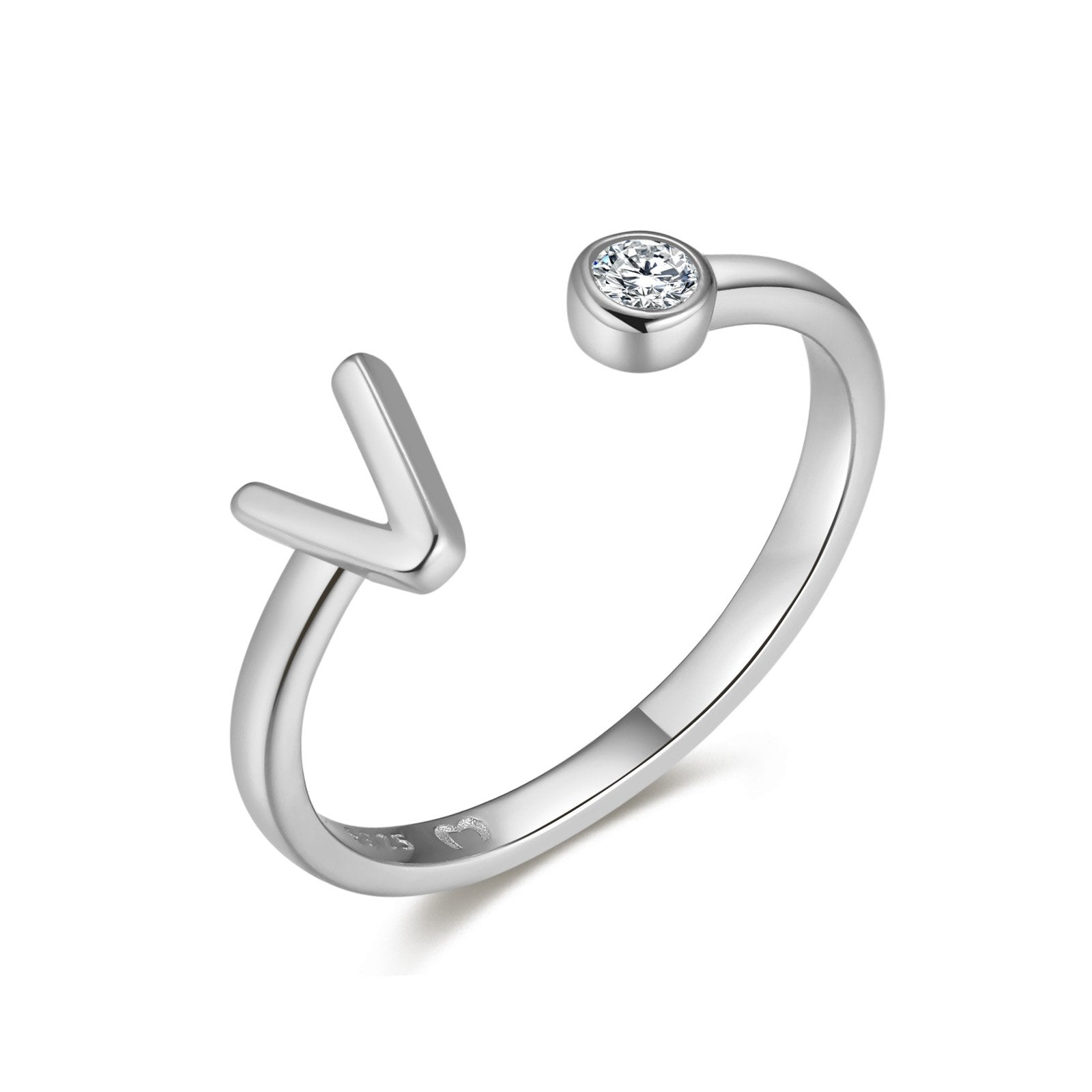 Bague "Top Lettre" ~ Argent Sterling