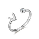 Charger l&#39;image dans la galerie, Bague &quot;Top Lettre&quot; ~ Argent Sterling
