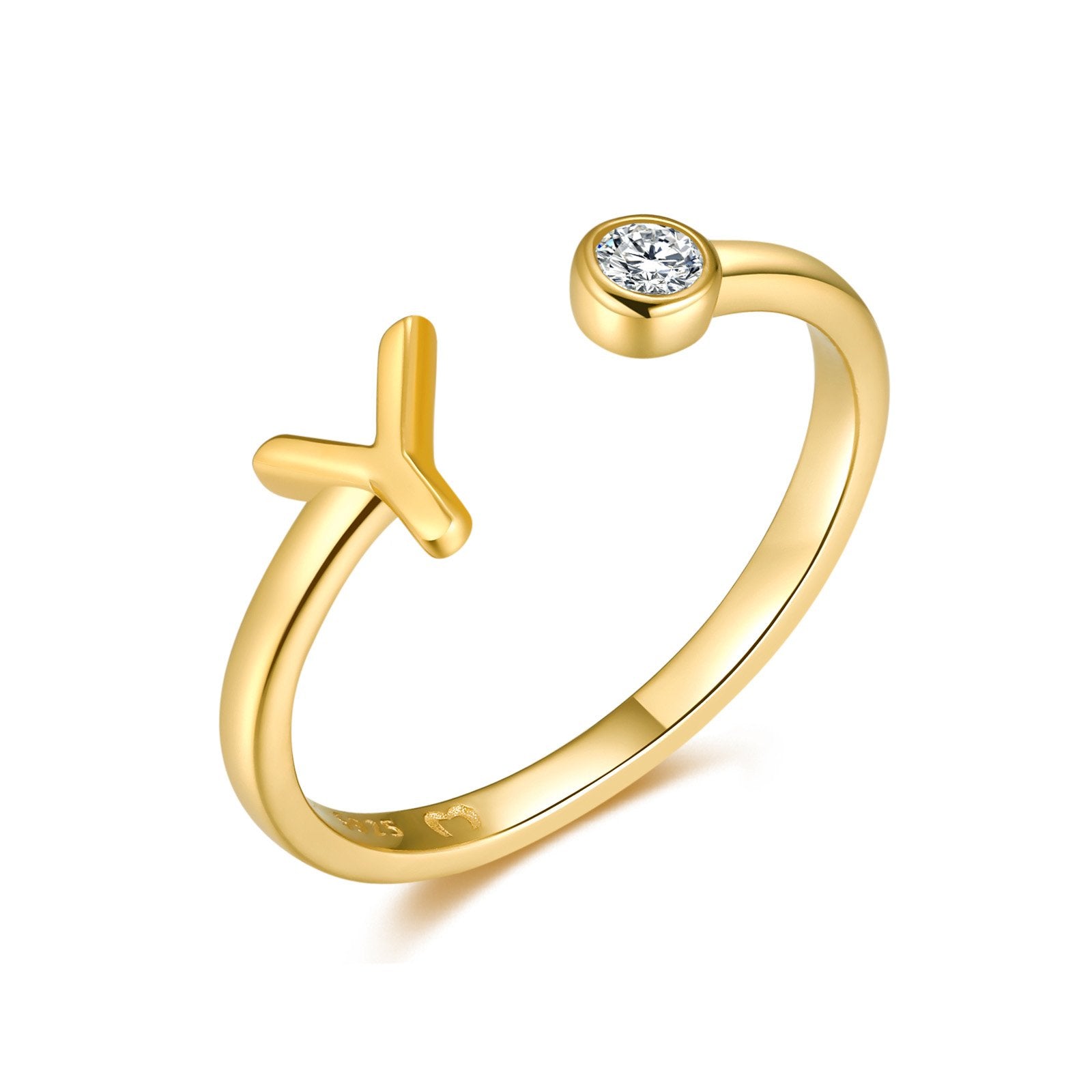 Bague "Top Lettre" ~ Argent Sterling