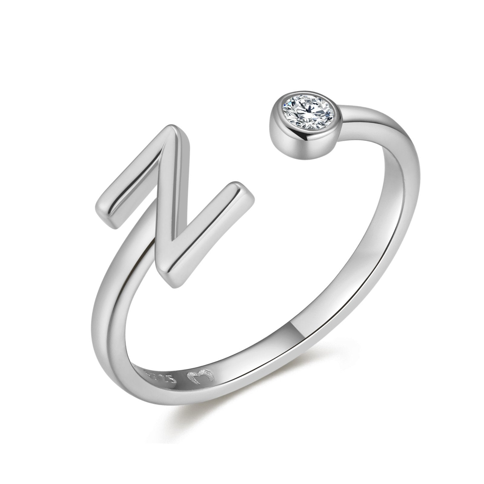 Bague "Top Lettre" ~ Argent Sterling