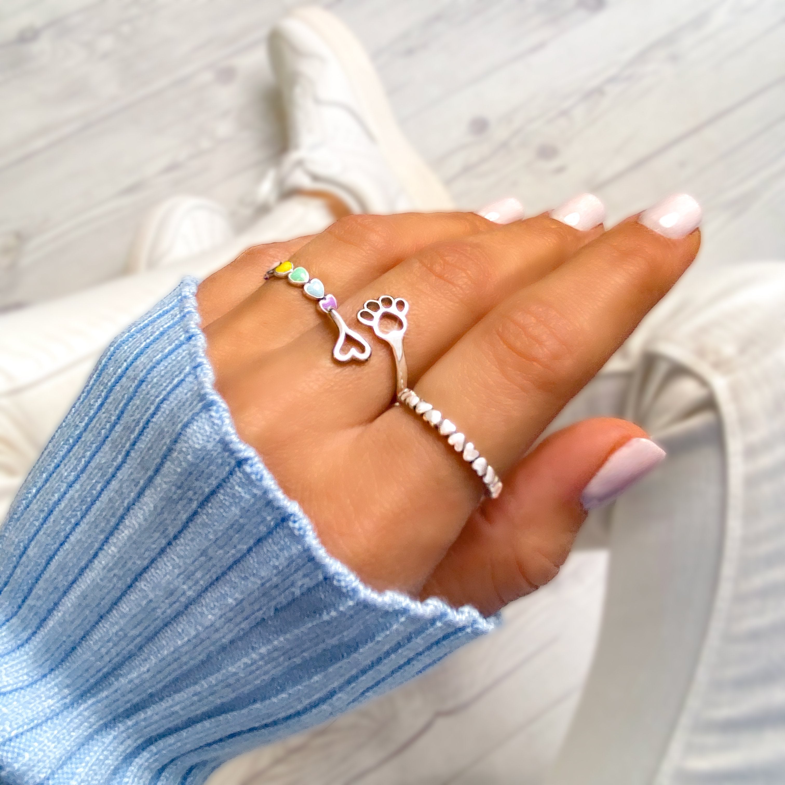 Bague "Cœurs" ~ Argent Sterling