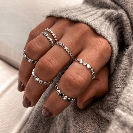 Bague "Black Love" ~ Argent Sterling