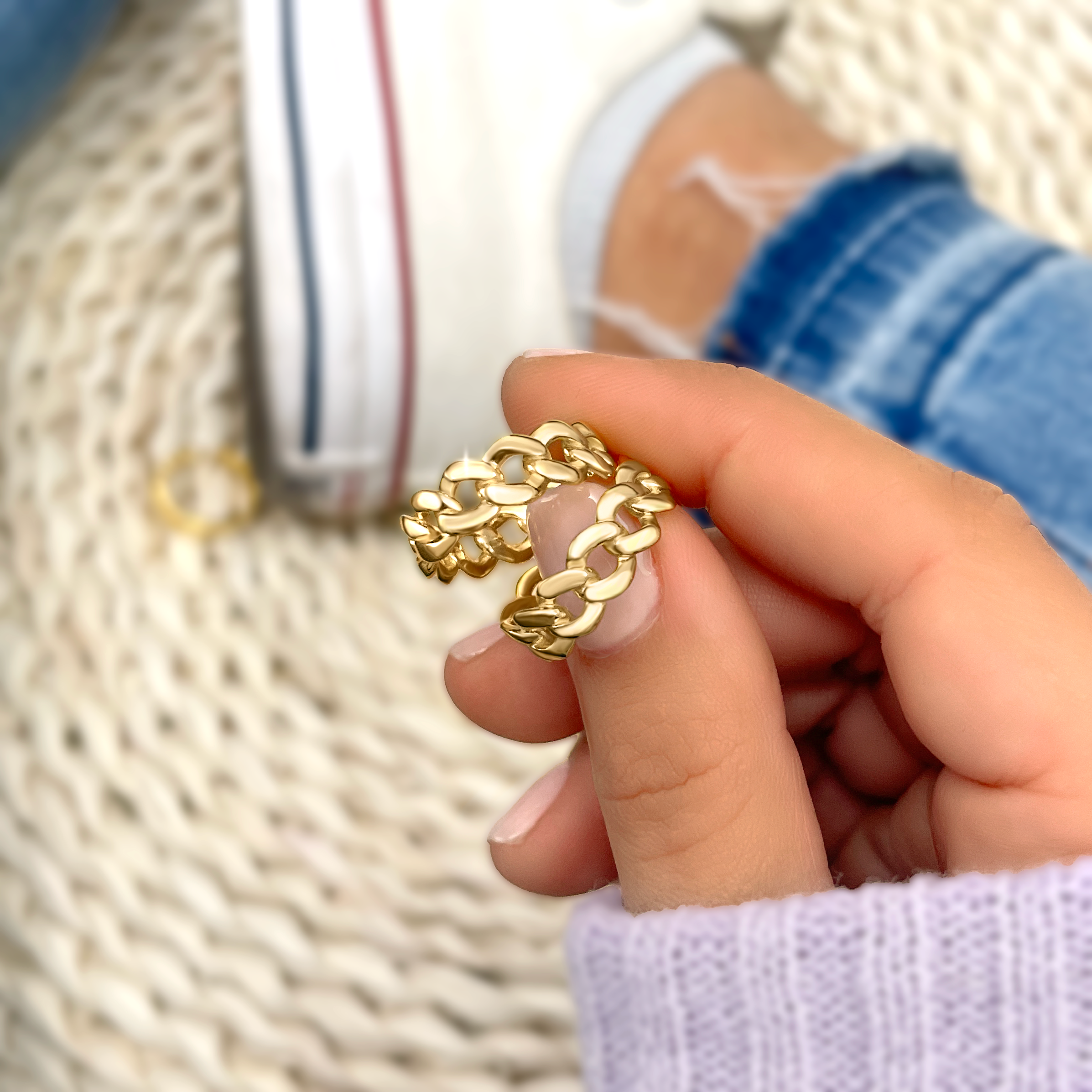 Bague "Chaîne" ~ Argent Sterling
