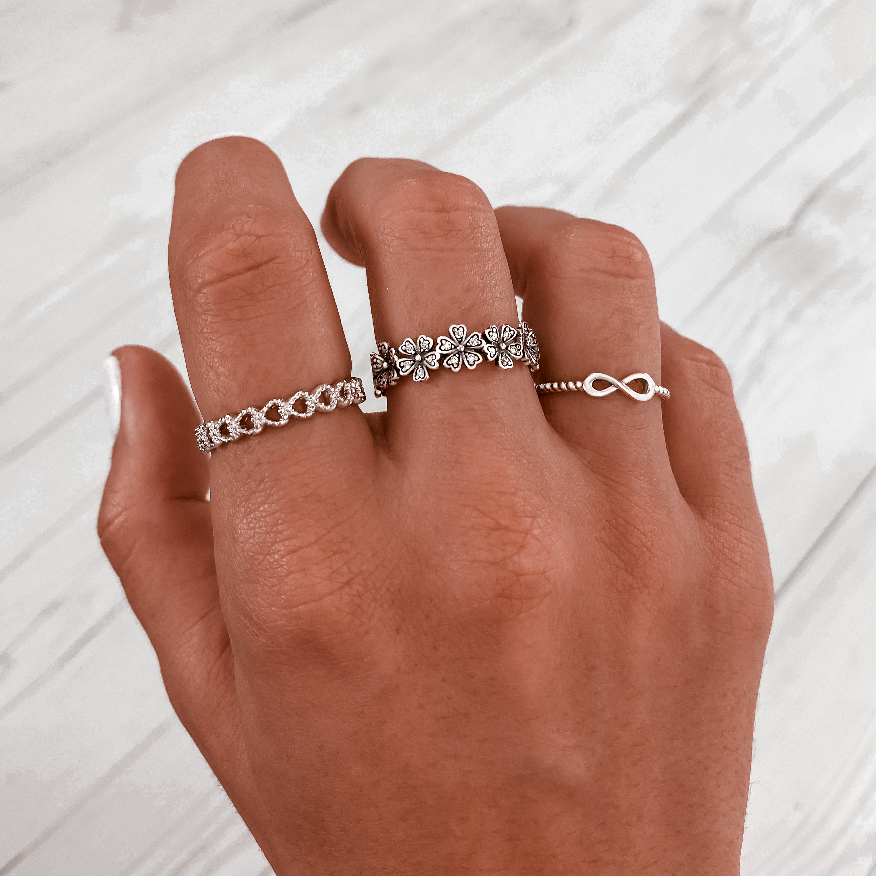 Bague "Marguerites" ~ Argent Sterling