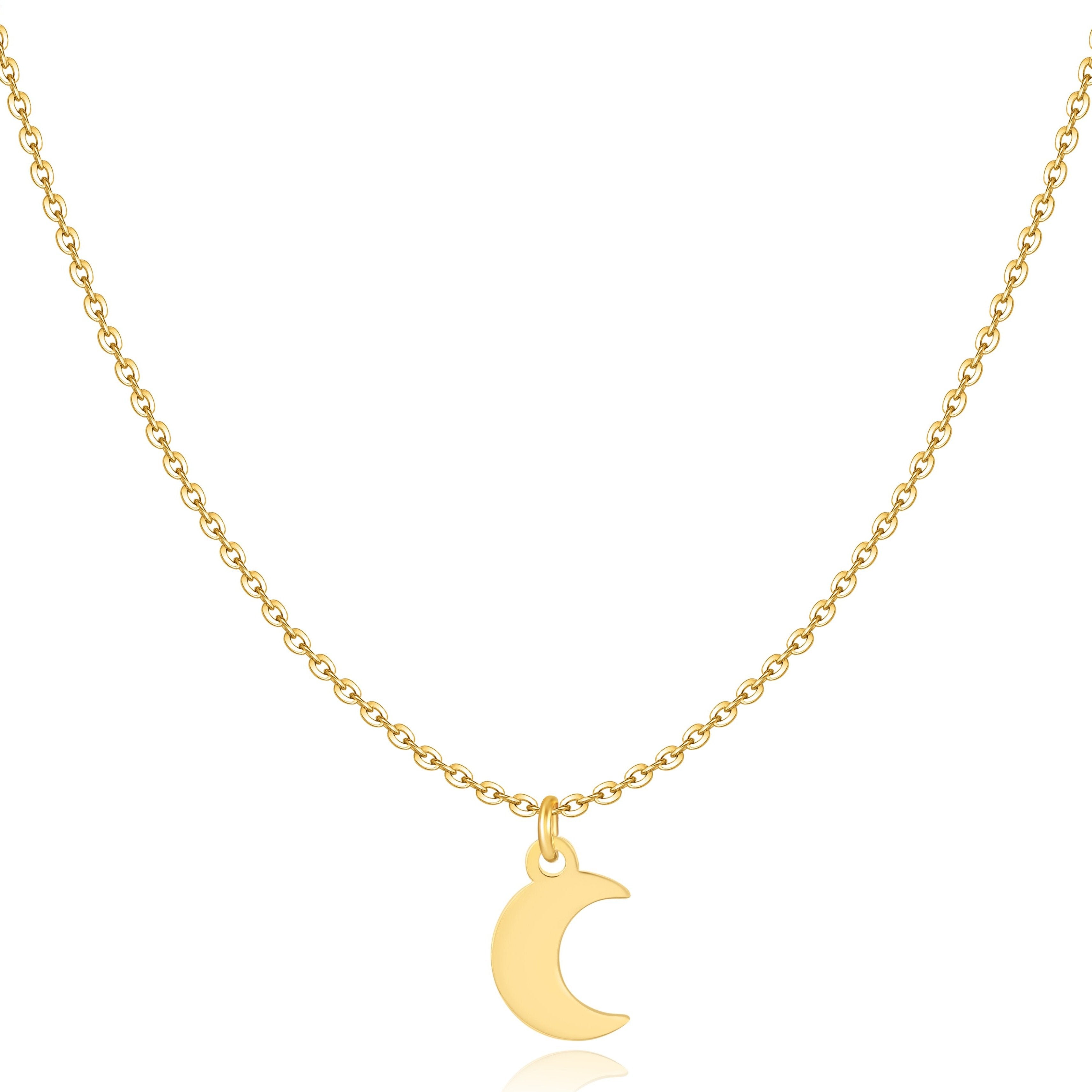 Collier "Petite Lune" ~ Or/Rose/Argent