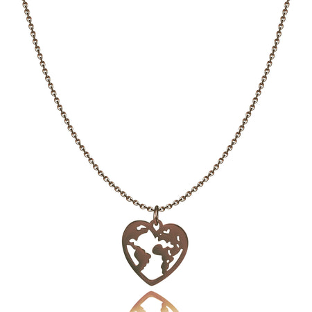 Collier "World Love" ~ Argent/Or/Rose/Café