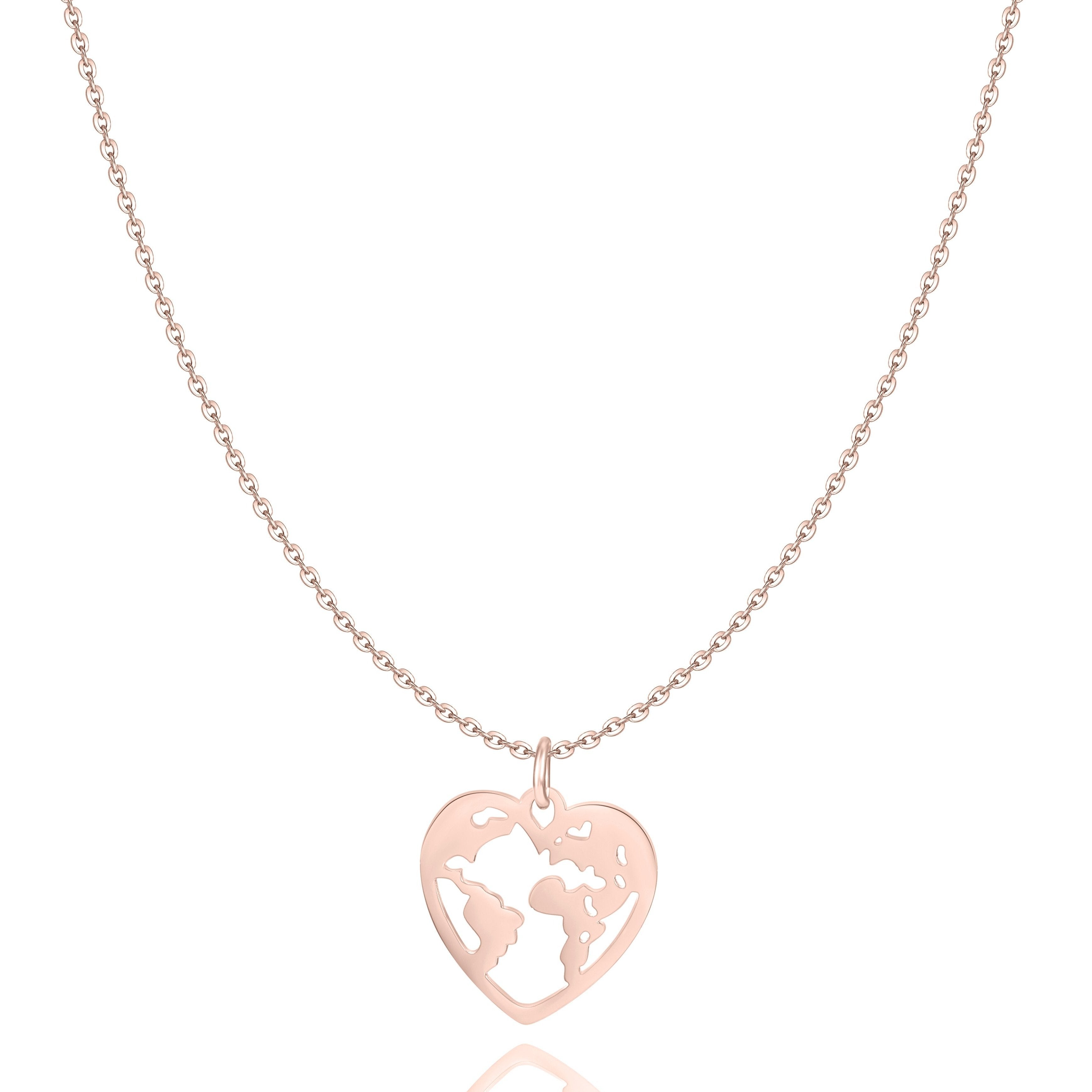 Collier "World Love" ~ Argent/Or/Rose/Café