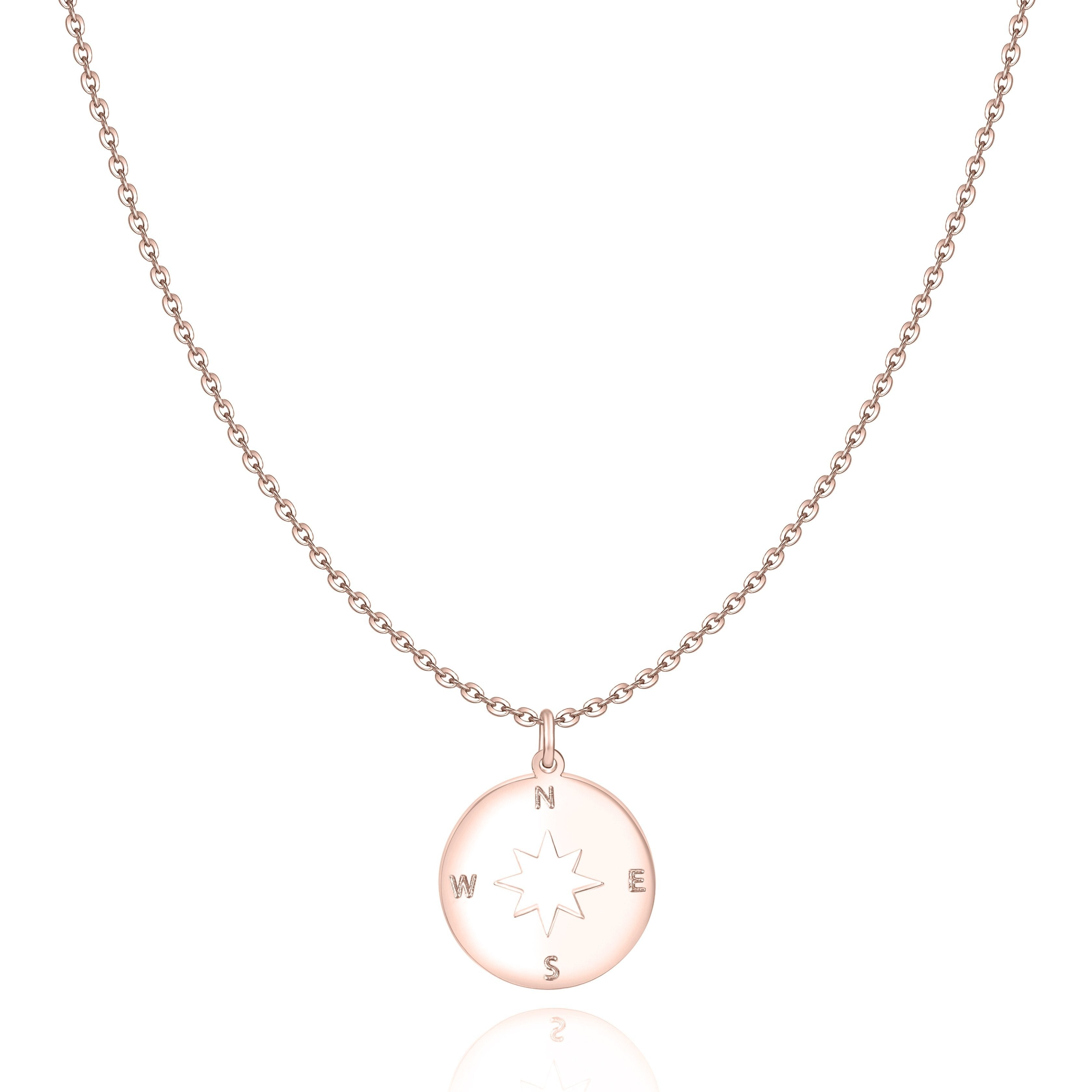 Collier "Rose des Vents" ~ Or/Rose/Argent