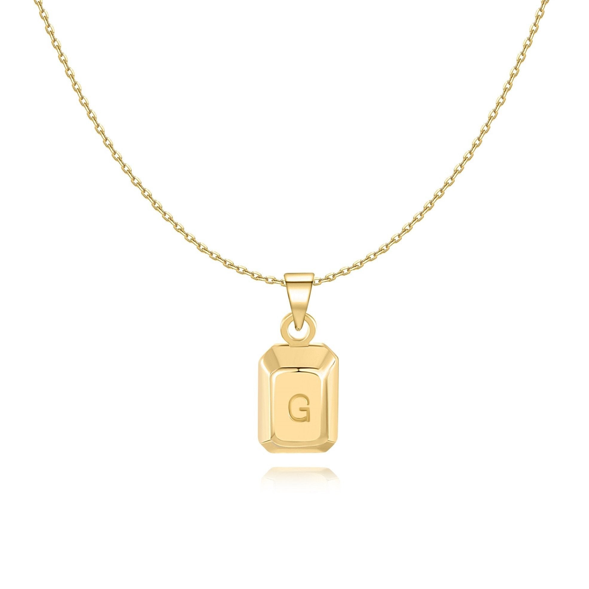 Collier "Lingot Initiale" ~ Argent Sterling
