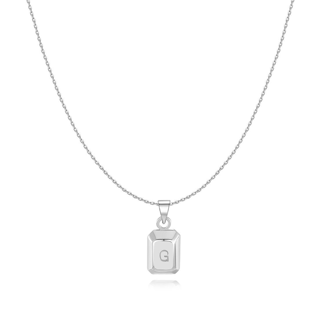 Collier "Lingot Initiale" ~ Argent Sterling