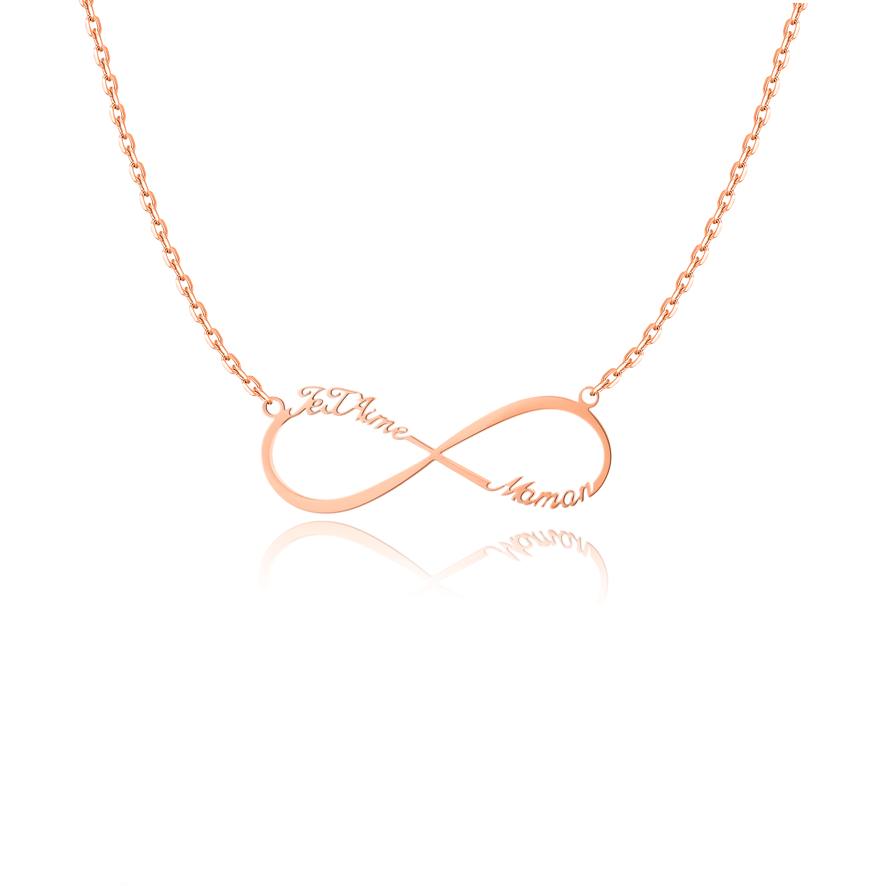 Collier "Je T'Aime Maman" ~ Or/Argent/Rose