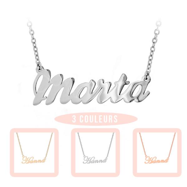 Collier "Nom" ~ Argent / Or / Rose