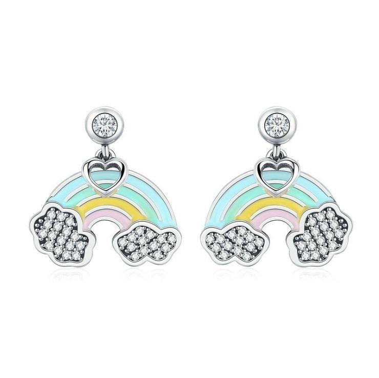 Boucles "Arc-en-ciel Amour" ~ Argent Sterling