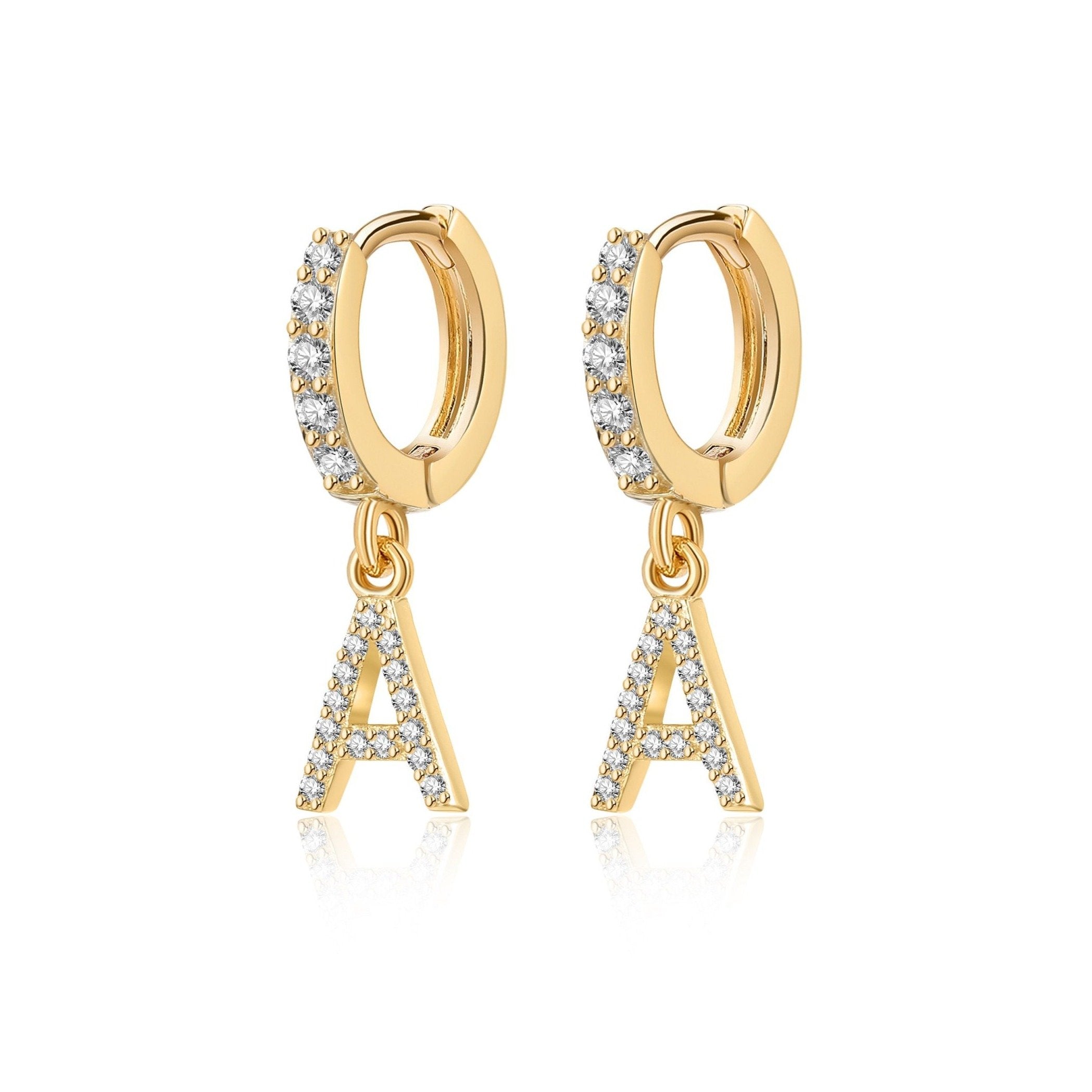 Boucles "Initiale Hoops" ~ Argent Sterling