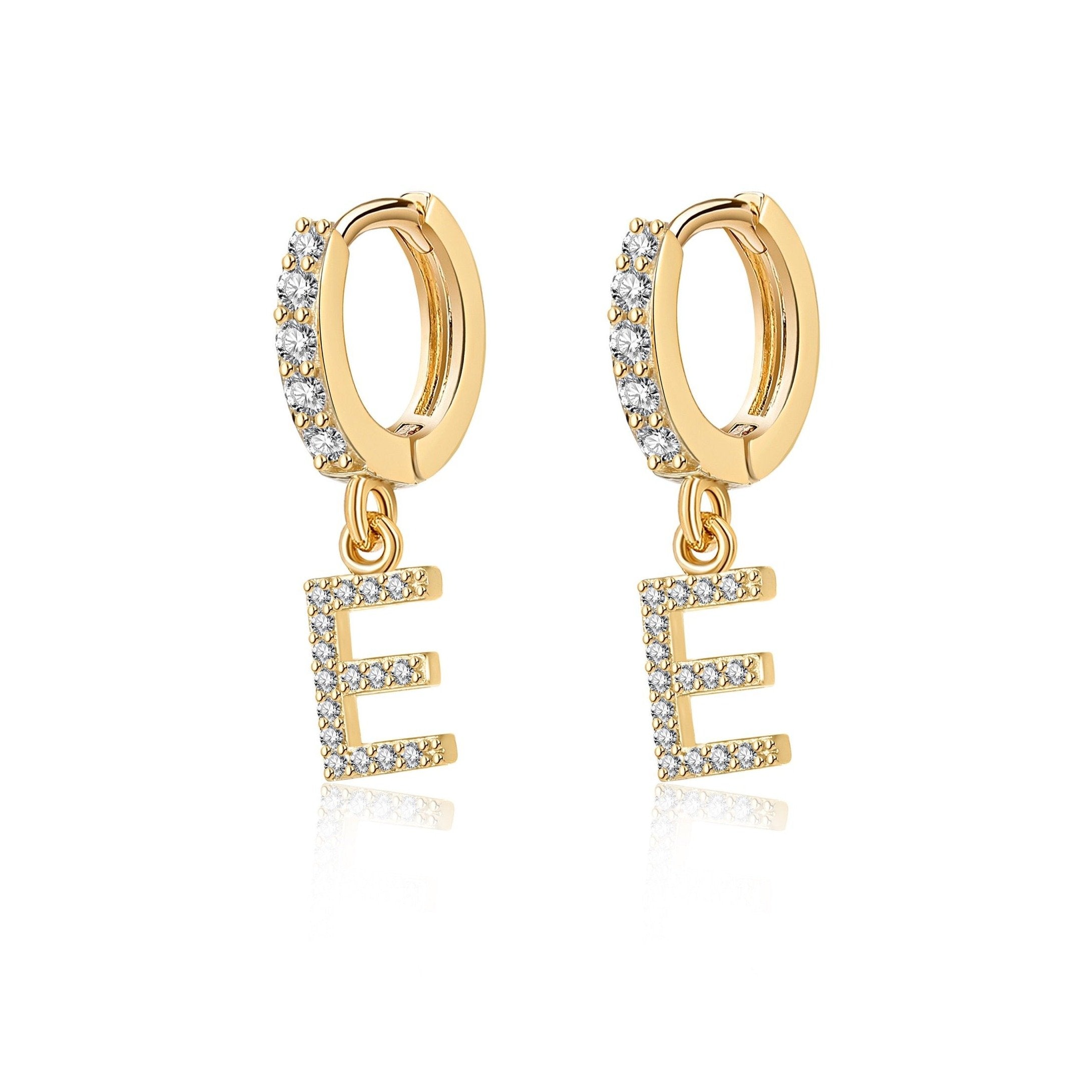 Boucles "Initiale Hoops" ~ Argent Sterling